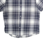 TOMMY HILFIGER Mens Blue & Grey Check Shirt XL Button Short Sleeve Casual