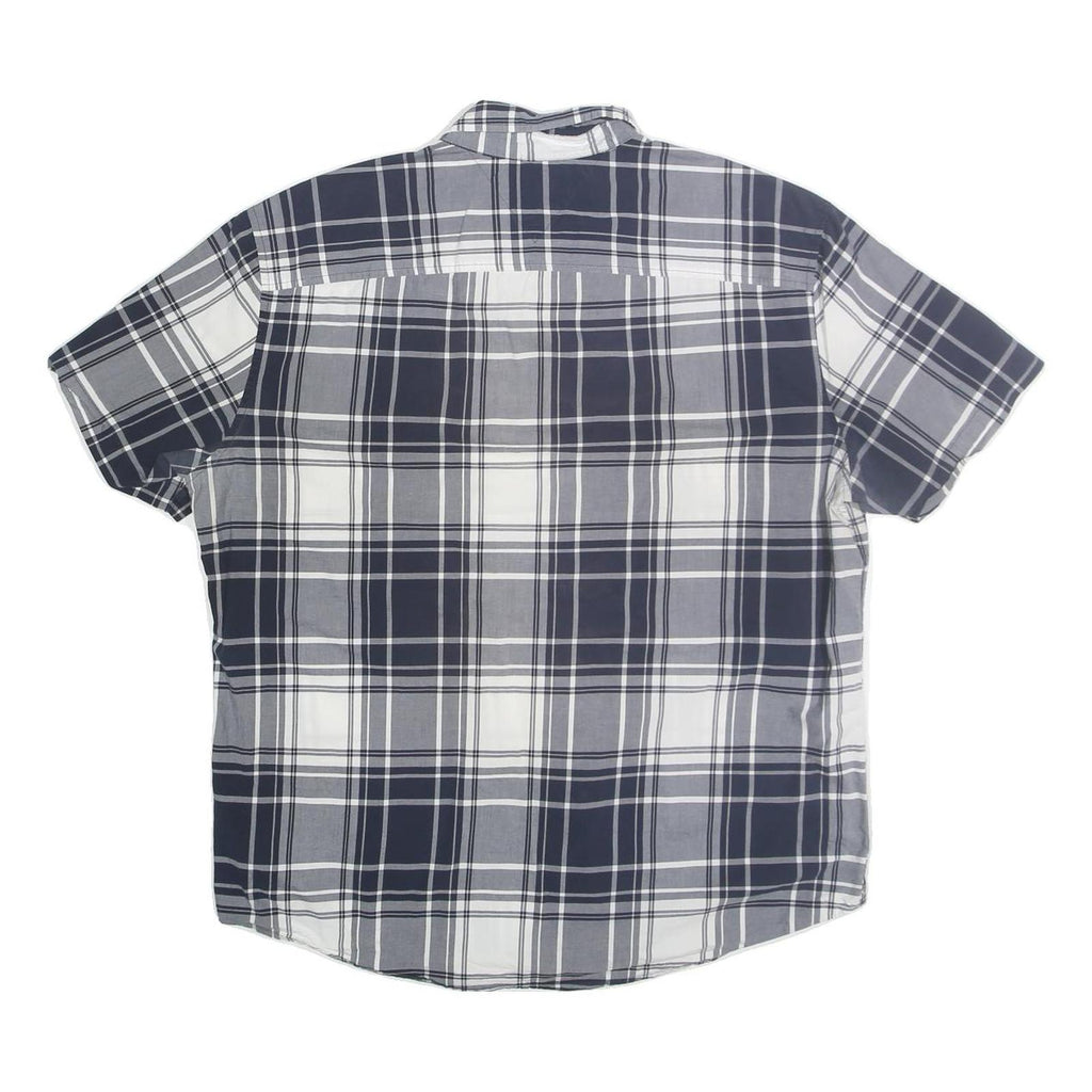 TOMMY HILFIGER Mens Blue & Grey Check Shirt XL Button Short Sleeve Casual