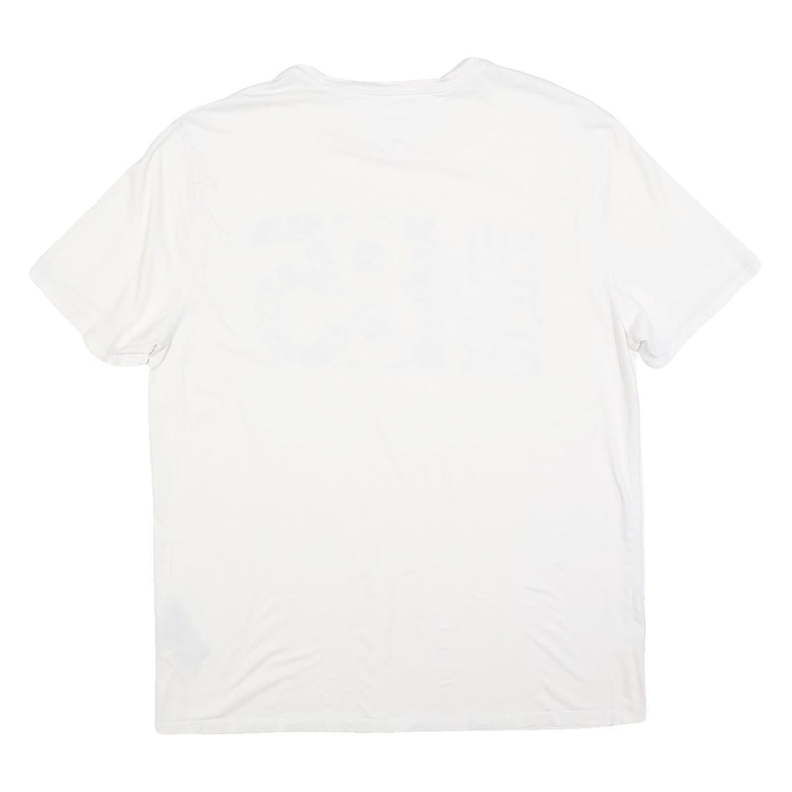 TOMMY HILFIGER Mens White Graphic T-Shirt XL Short Sleeve Crew Neck Cotton