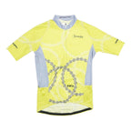 LOUIS GARNEAU Mens Yellow & Grey Cycling Jersey L Short Sleeve Crew Neck