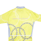LOUIS GARNEAU Mens Yellow & Grey Cycling Jersey L Short Sleeve Crew Neck