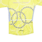 LOUIS GARNEAU Mens Yellow & Grey Cycling Jersey L Short Sleeve Crew Neck