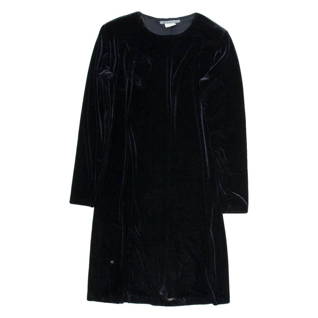 JESSICA HOLBROOK Womens A-Line Dress Black Velvet Long Sleeve Knee Length UK 8