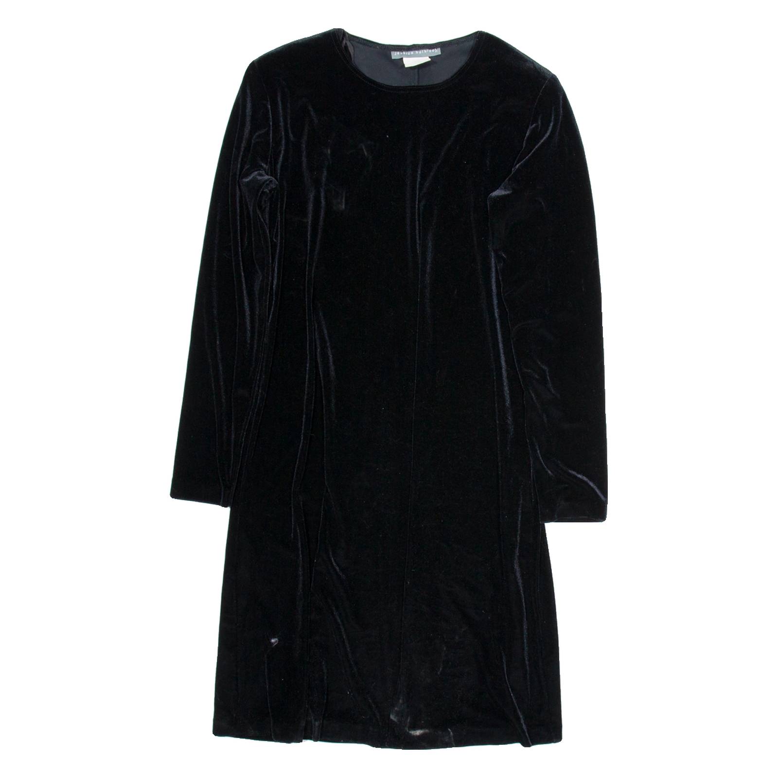 JESSICA HOLBROOK Womens A-Line Dress Black Velvet Long Sleeve Knee Length UK 8