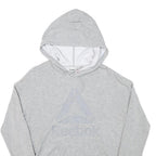 REEBOK Womens Grey Hoodie XS Lightweight Logo Pullover Sweatshirt