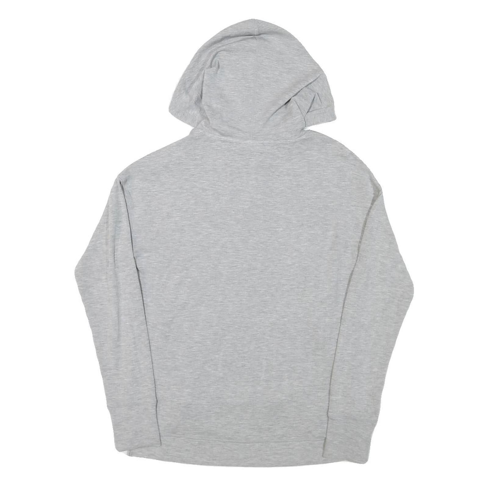 REEBOK Womens Grey Hoodie XS Lightweight Logo Pullover Sweatshirt