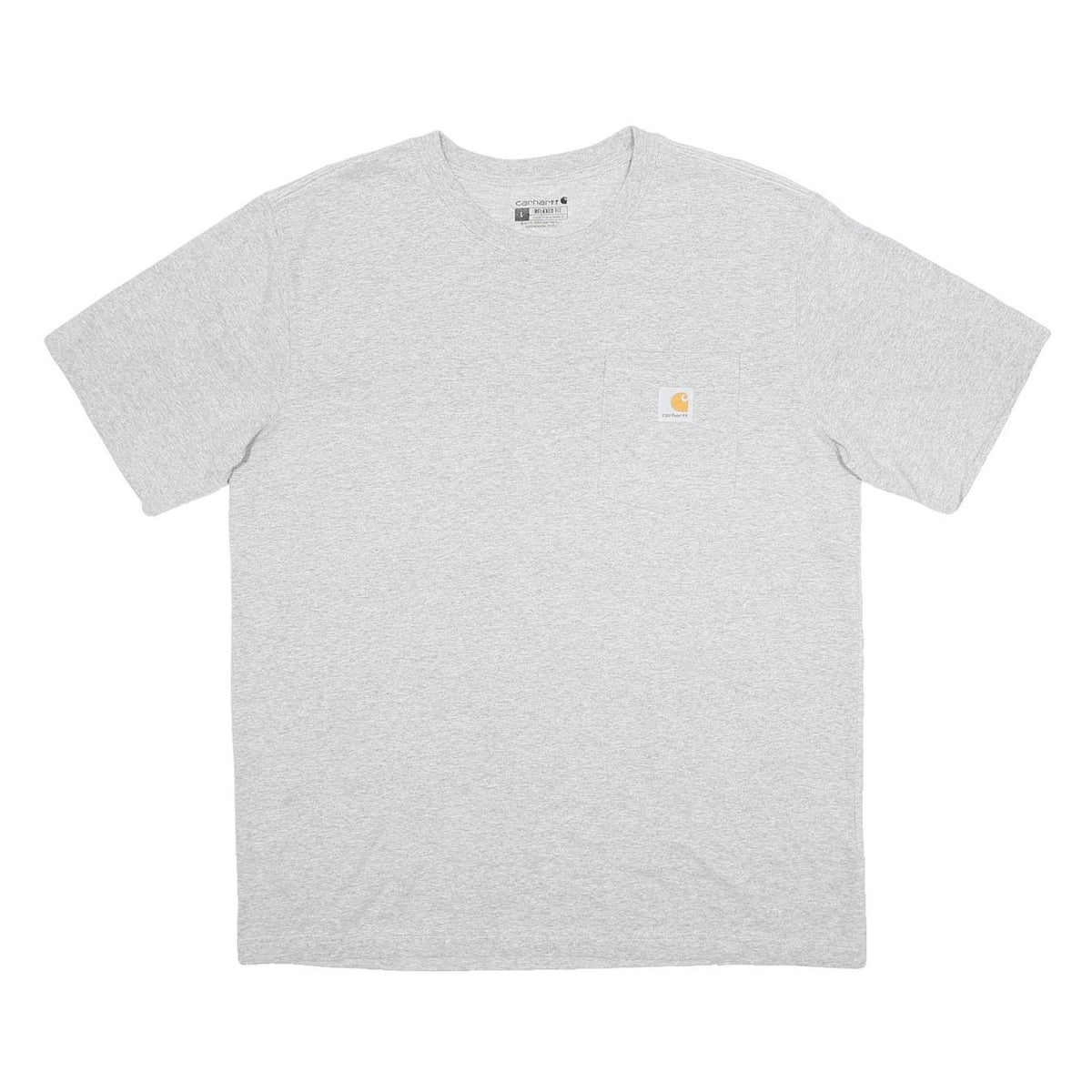 CARHARTT Mens Grey Pocket T-Shirt L Short Sleeve Crew Neck Workwear Casual