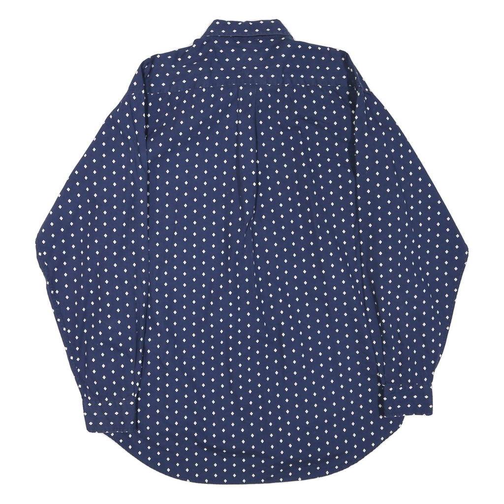 TOMMY HILFIGER Mens Blue & White Patterned Cotton Blend Shirt M Button-Down