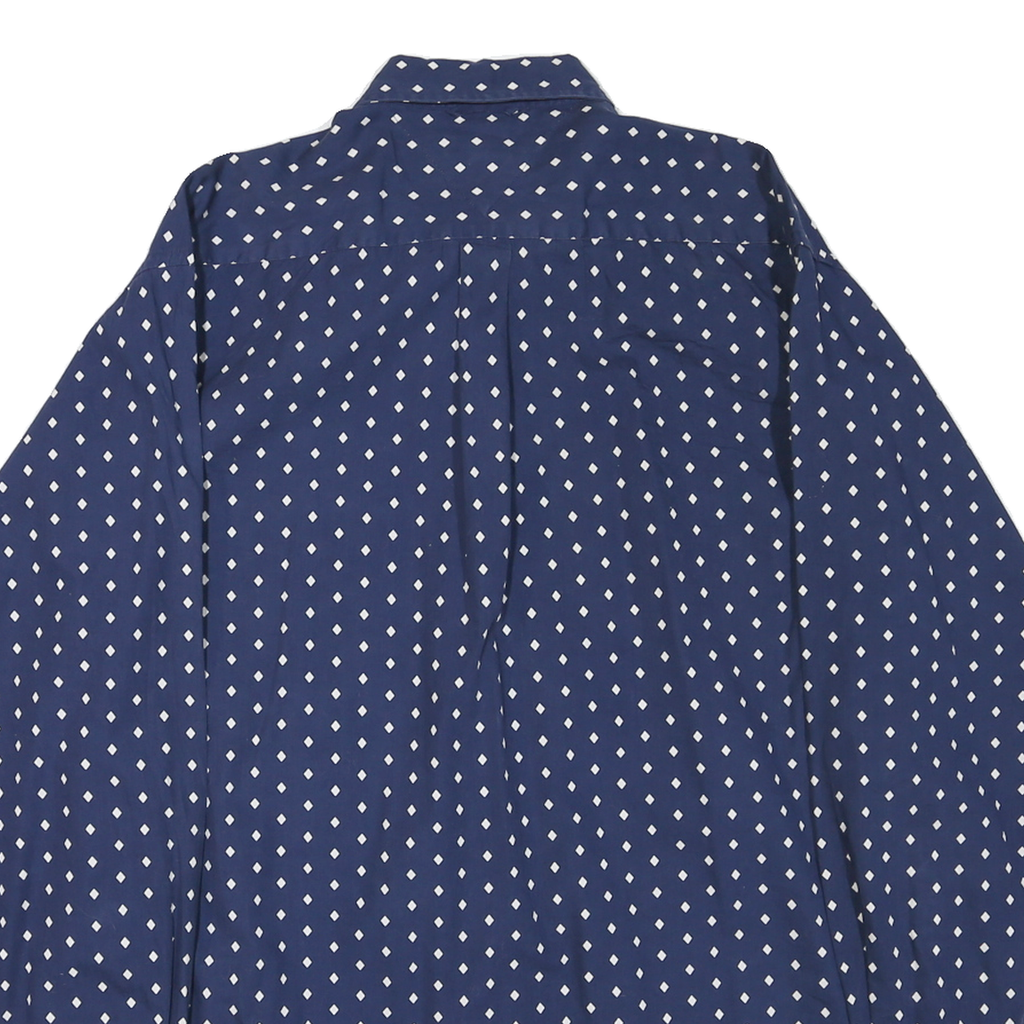 TOMMY HILFIGER Mens Blue & White Patterned Cotton Blend Shirt M Button-Down