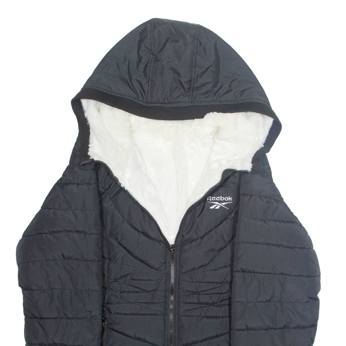 REEBOK Womens Parka Coat Black Hooded L