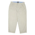 TOMMY HILFIGER Mens Cotton Blend Beige Regular Straight Trousers W38 L30 Classic