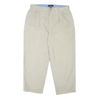 TOMMY HILFIGER Mens Cotton Blend Beige Regular Straight Trousers W38 L30 Classic