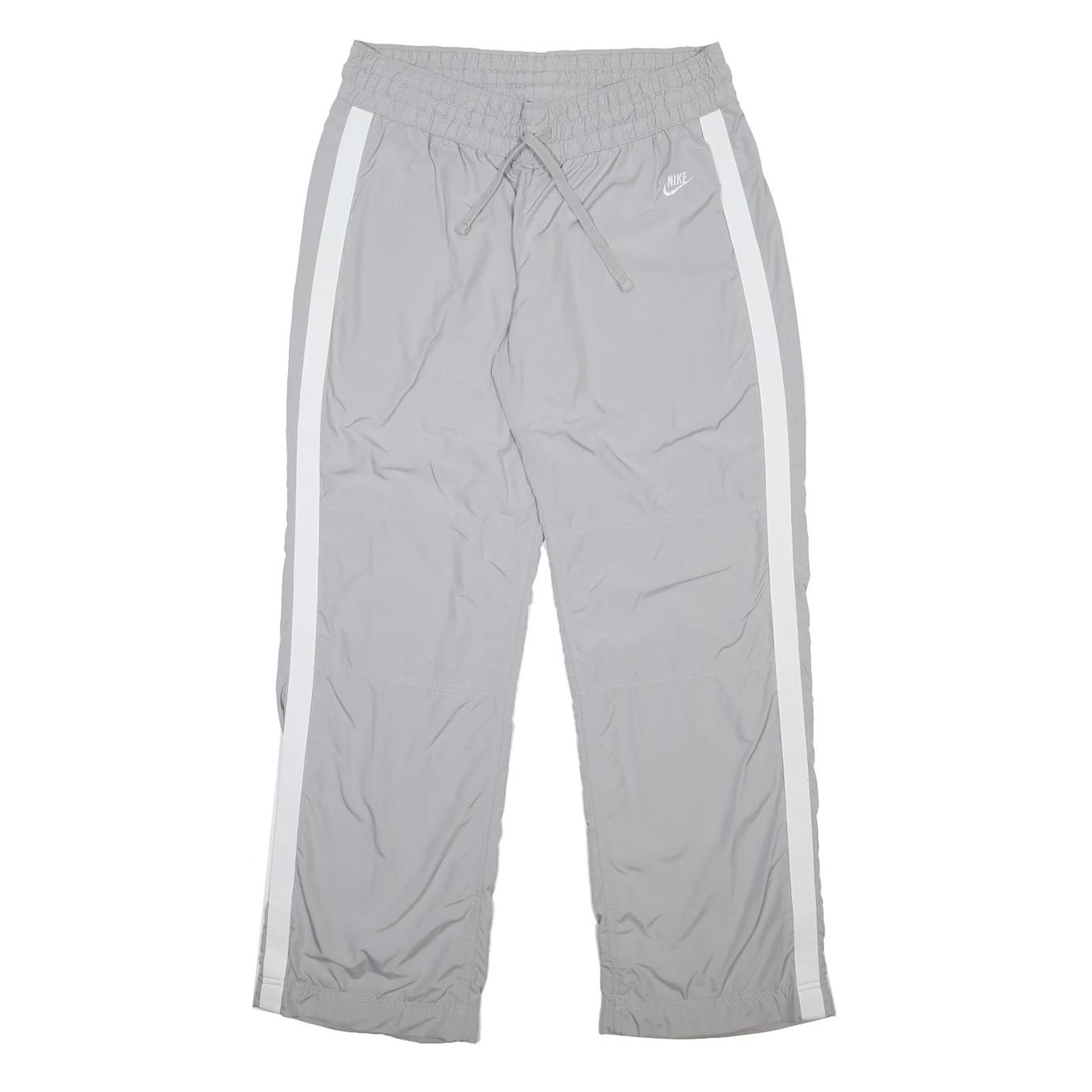 NIKE Womens Joggers Grey & White L W32 L31 Elastic Waist Drawstring Sport