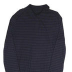 POLO RALPH LAUREN Mens Navy Blue Patterned Polo Neck Jumper Basic Knit S Stripe