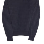 POLO RALPH LAUREN Mens Navy Blue Patterned Polo Neck Jumper Basic Knit S Stripe