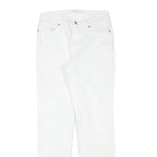 LEVI'S Womens White Regular Fit Straight Denim Jeans W25 L27 Cotton Blend Zip