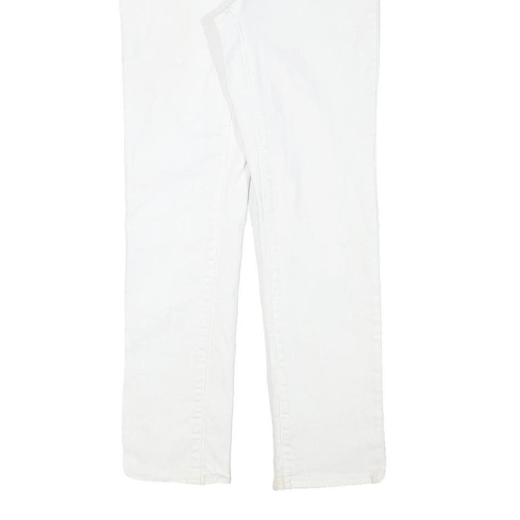 LEVI'S Womens White Regular Fit Straight Denim Jeans W25 L27 Cotton Blend Zip