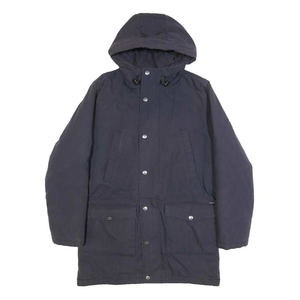 CARHARTT WIP Mens Navy Blue Hooded Cotton Blend Jacket S Zip Casual Outerwear