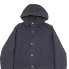 CARHARTT WIP Mens Navy Blue Hooded Cotton Blend Jacket S Zip Casual Outerwear