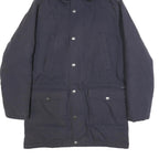 CARHARTT WIP Mens Navy Blue Hooded Cotton Blend Jacket S Zip Casual Outerwear