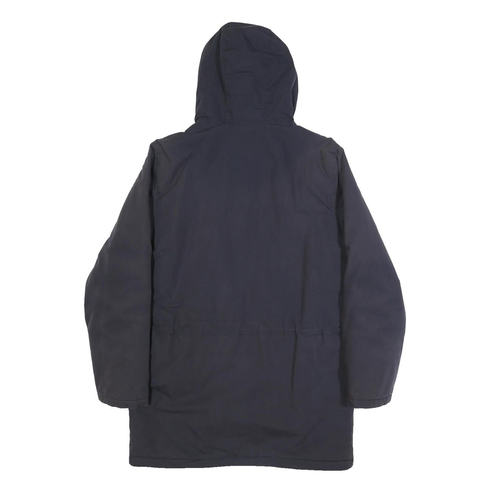 CARHARTT WIP Mens Navy Blue Hooded Cotton Blend Jacket S Zip Casual Outerwear