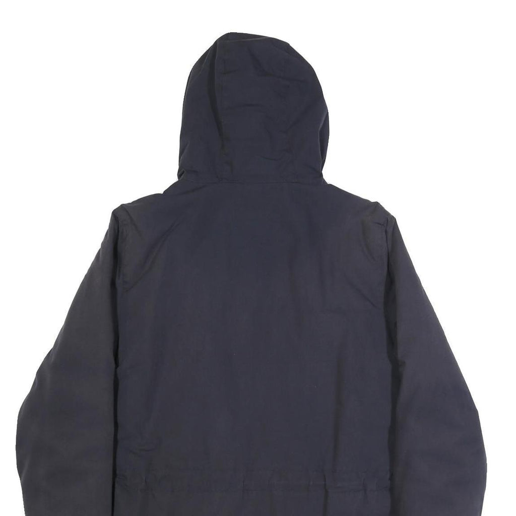 CARHARTT WIP Mens Navy Blue Hooded Cotton Blend Jacket S Zip Casual Outerwear