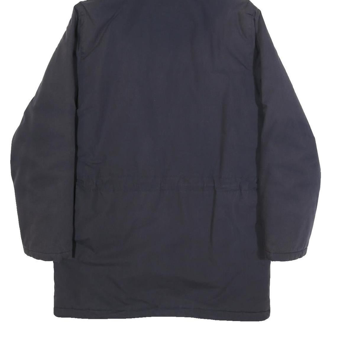 CARHARTT WIP Mens Navy Blue Hooded Cotton Blend Jacket S Zip Casual Outerwear