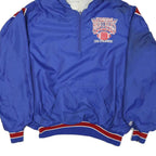 DE LONG Mens Blue Red White Christian Brothers Metro Nylon Jacket 2XL Hooded Zip