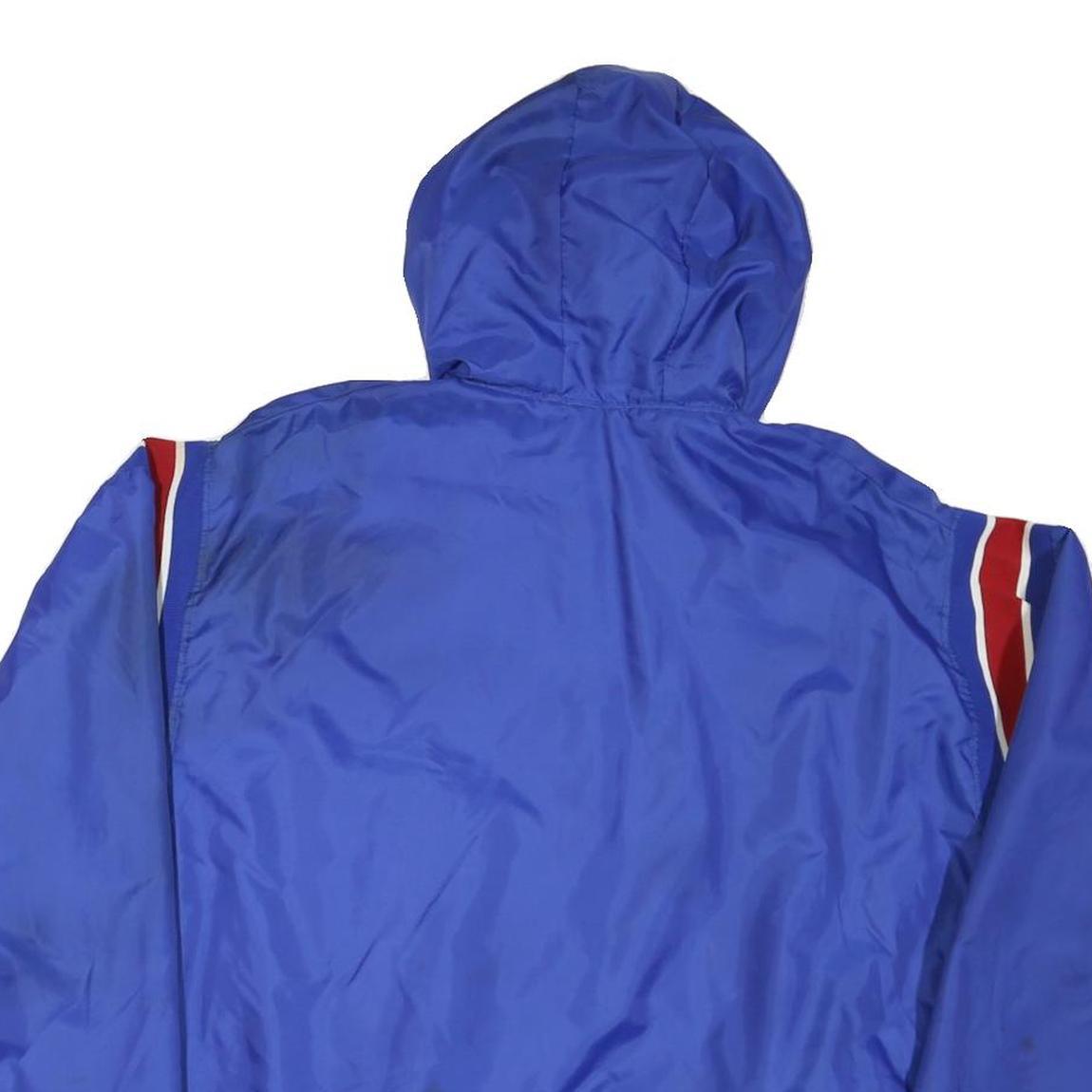 DE LONG Mens Blue Red White Christian Brothers Metro Nylon Jacket 2XL Hooded Zip