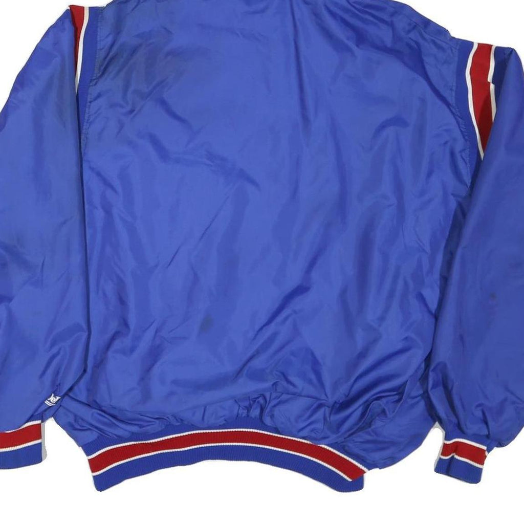 DE LONG Mens Blue Red White Christian Brothers Metro Nylon Jacket 2XL Hooded Zip