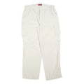 CX CASUAL Mens Regular Fit White Cargo Trousers W34 L32 Zip Closure Polyester