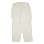CX CASUAL Mens Regular Fit White Cargo Trousers W34 L32 Zip Closure Polyester