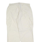 CX CASUAL Mens Regular Fit White Cargo Trousers W34 L32 Zip Closure Polyester