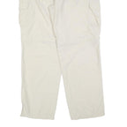 CX CASUAL Mens Regular Fit White Cargo Trousers W34 L32 Zip Closure Polyester