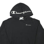 CHAMPION Womens Black Pullover Hoodie L Cotton Blend Casual Streetwear