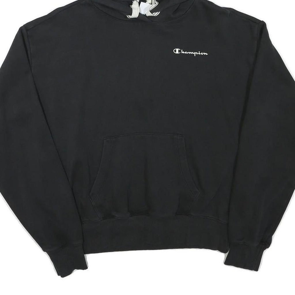 CHAMPION Womens Black Pullover Hoodie L Cotton Blend Casual Streetwear