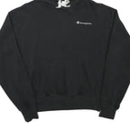 CHAMPION Womens Black Pullover Hoodie L Cotton Blend Casual Streetwear