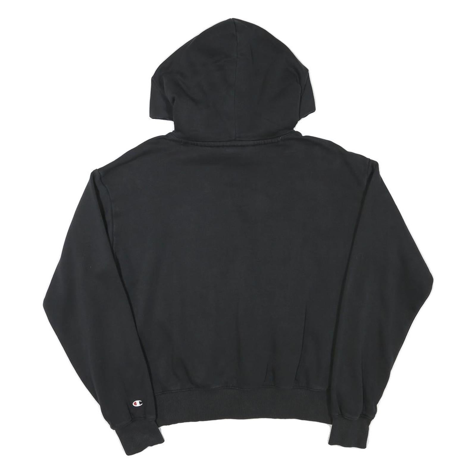 CHAMPION Womens Black Pullover Hoodie L Cotton Blend Casual Streetwear