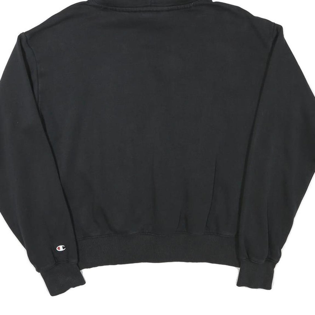 CHAMPION Womens Black Pullover Hoodie L Cotton Blend Casual Streetwear