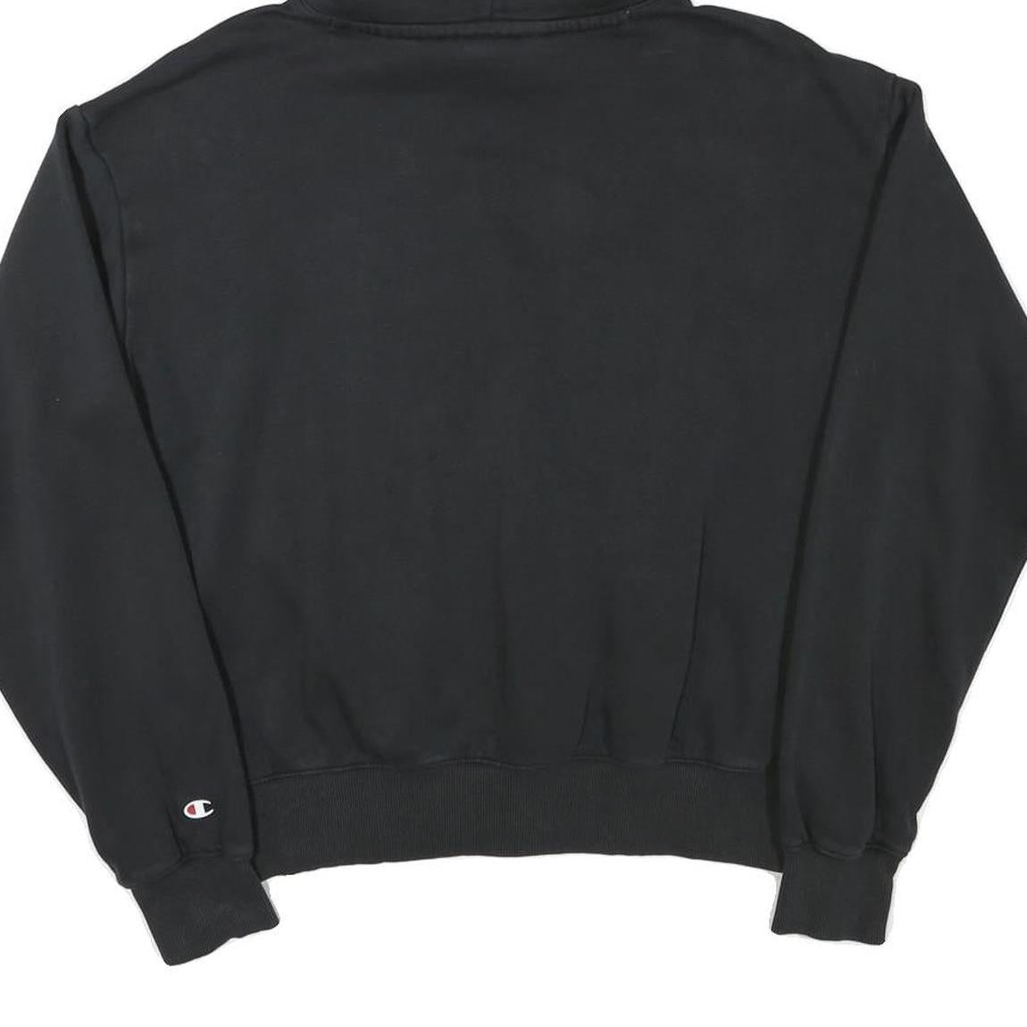 CHAMPION Womens Black Pullover Hoodie L Cotton Blend Casual Streetwear