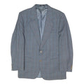 VALENTINO Mens Grey Check Button Jacket M Polyester Blend Classic Formal