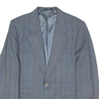 VALENTINO Mens Grey Check Button Jacket M Polyester Blend Classic Formal