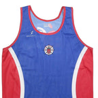 BEFOOT Mens Blue & Red Sporting Club Vest 2XL Sleeveless Crew Neck Polyester