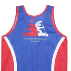 BEFOOT Mens Blue & Red Sporting Club Vest 2XL Sleeveless Crew Neck Polyester