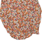 ZARA Womens Orange Floral Print Blouse Long Sleeve V-Neck S Lightweight