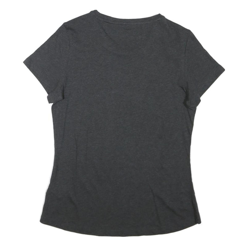 PUMA Womens Black Graphic T-Shirt UK 12 Short Sleeve Crew Neck Cotton Blend