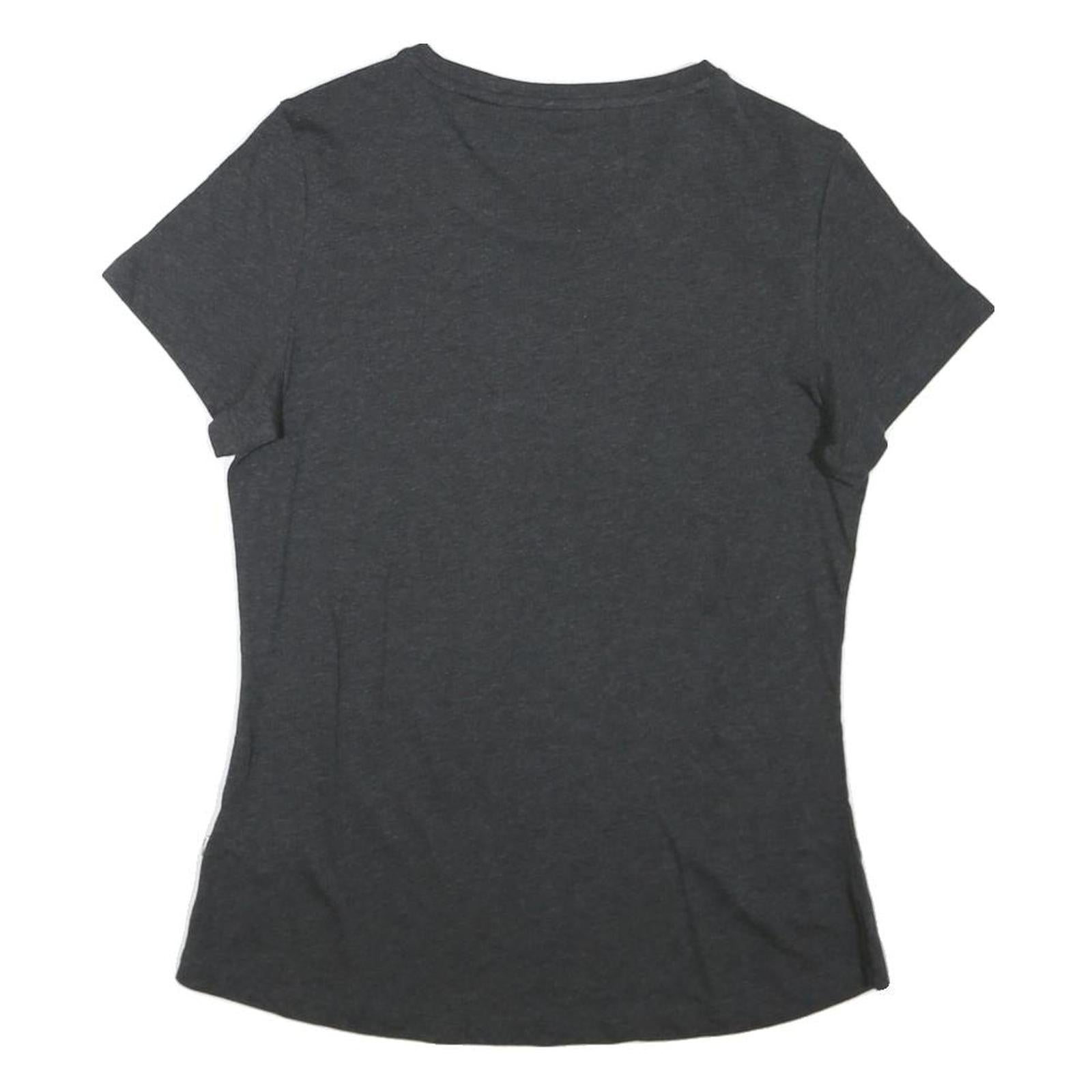 PUMA Womens Black Graphic T-Shirt UK 12 Short Sleeve Crew Neck Cotton Blend