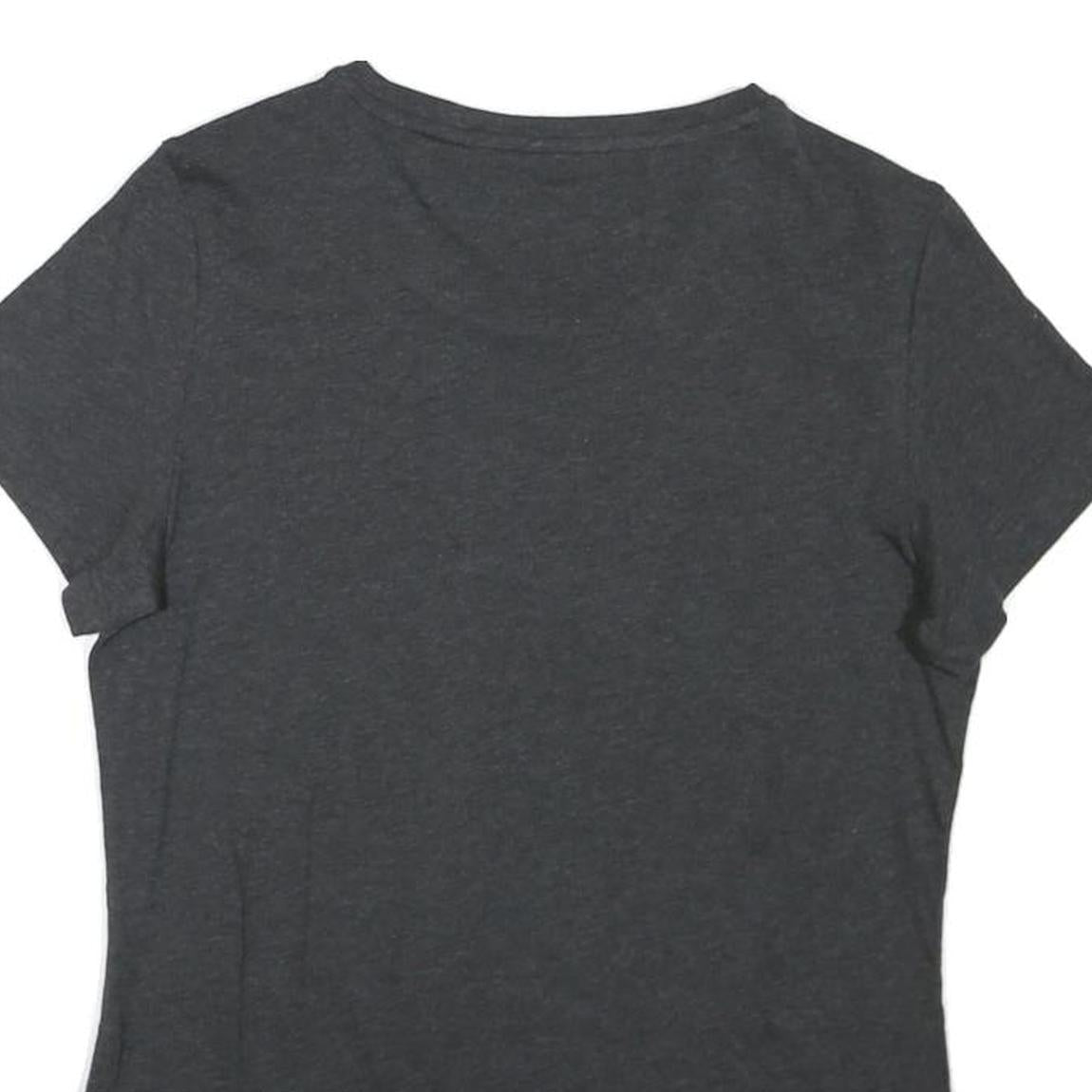 PUMA Womens Black Graphic T-Shirt UK 12 Short Sleeve Crew Neck Cotton Blend