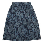 LIZ BAKER Womens Blue Paisley Print A-Line Knee Length Polyester Skirt L