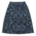 LIZ BAKER Womens Blue Paisley Print A-Line Knee Length Polyester Skirt L